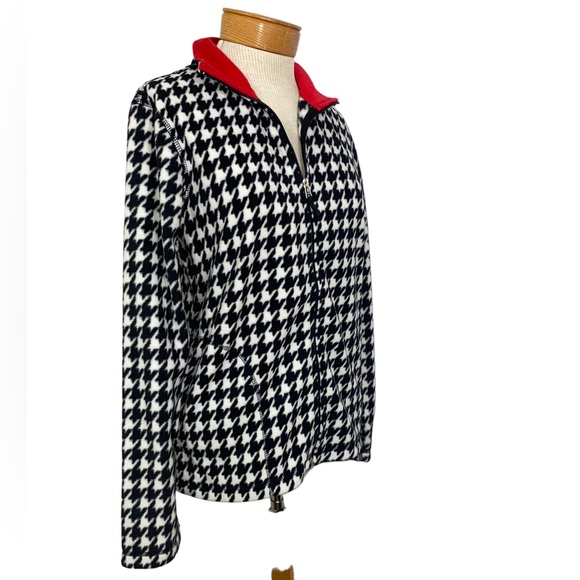 Kim Rogers Black White Check Fleece Jackets Small NWOT - Picture 3 of 7